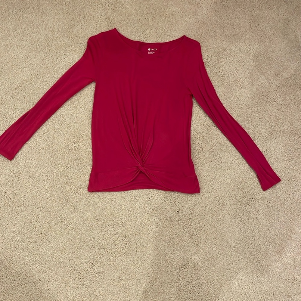 magenta long sleeve top
